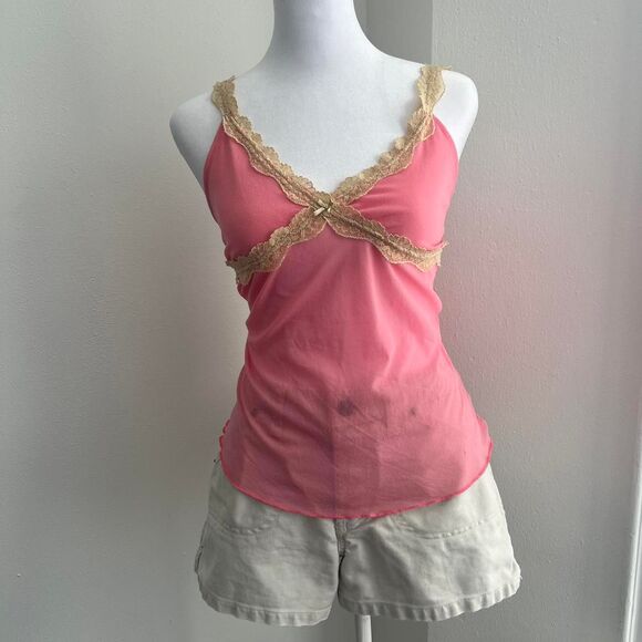 Y2K vintage Old Navy cami pink mesh - Picture 2 of 7